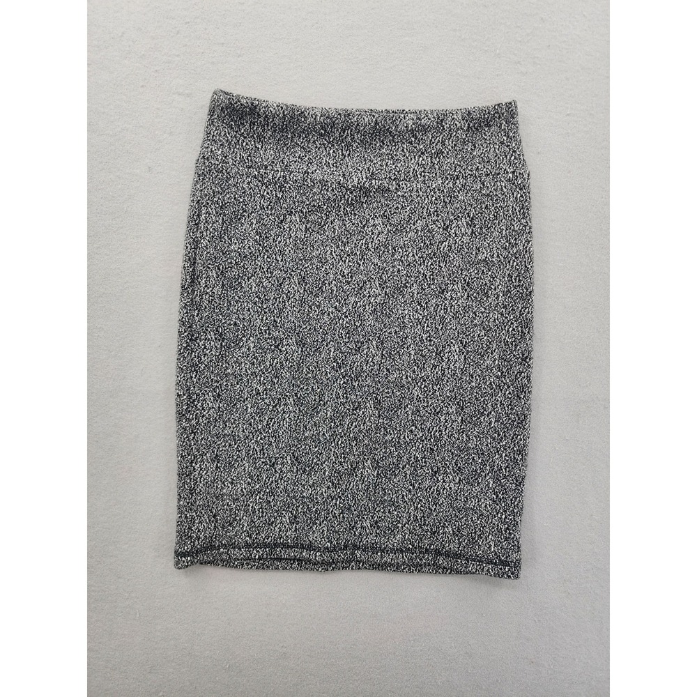 14th & Union Marled Knit Pencil Skirt Black White Petite‎ XSP Stretch Workwear